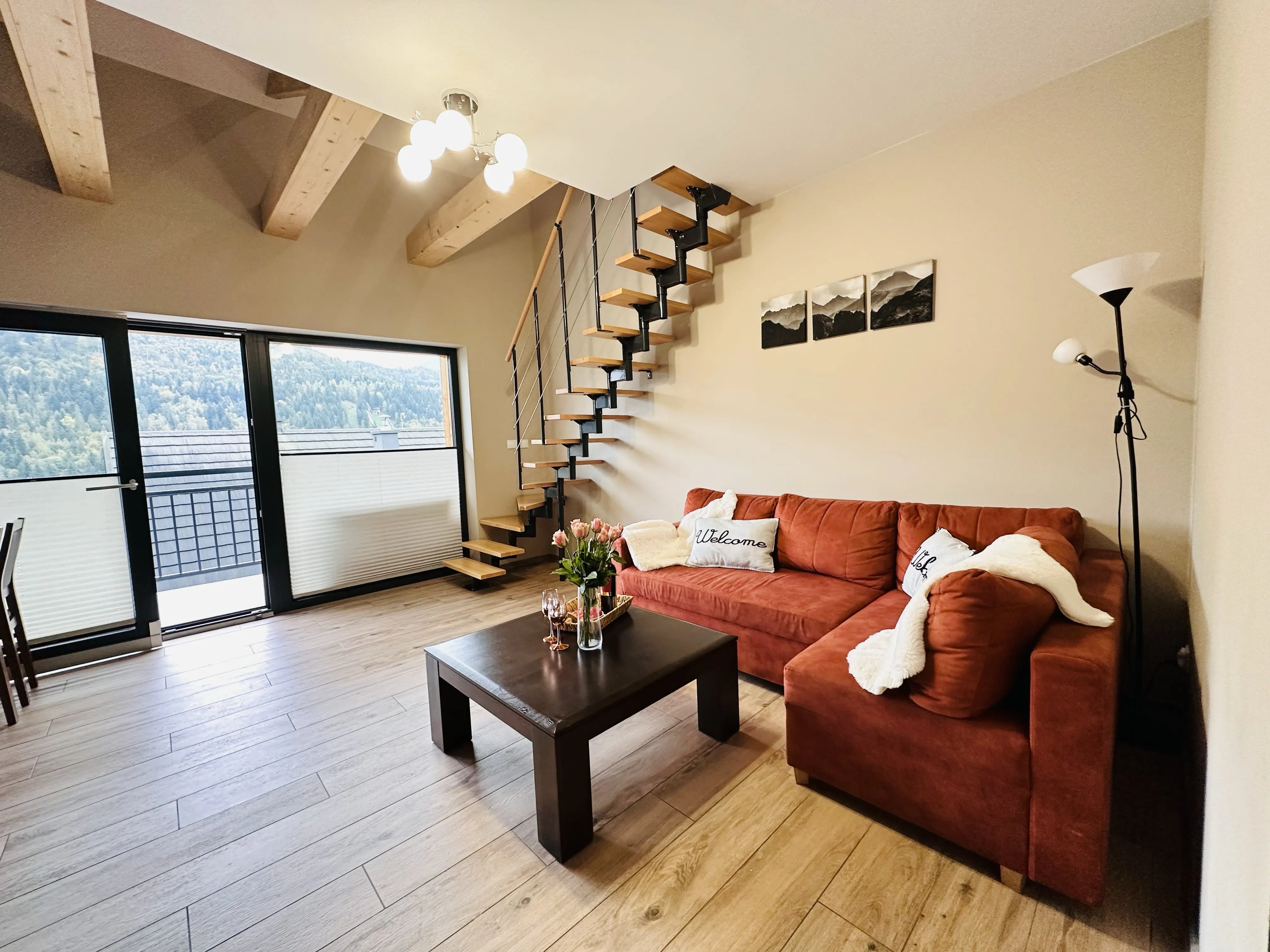 Apartament Szkolna 26/11 Szczyrk - przestronny salon dla 7 osób